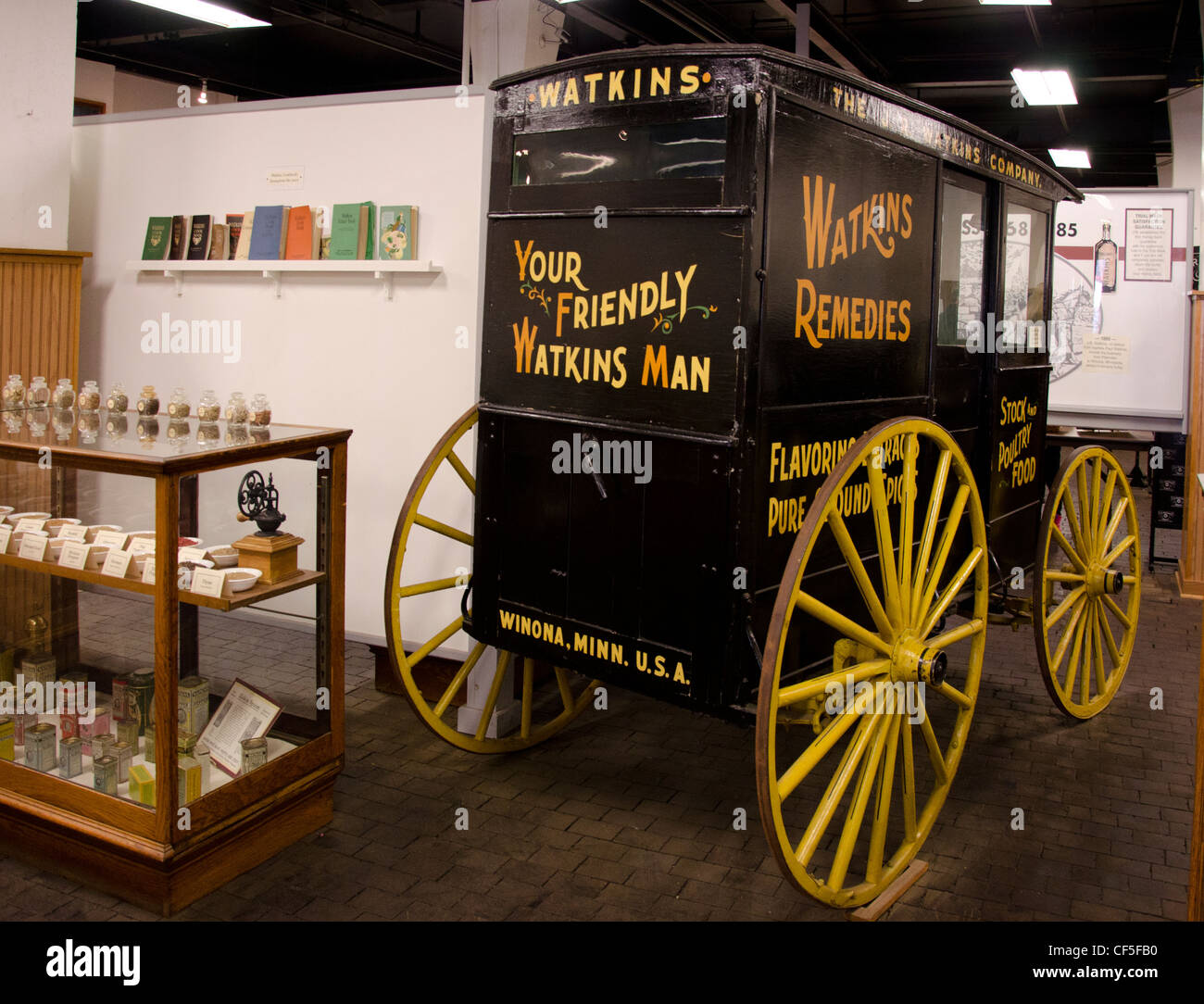 Wagon at the the Watkins Museum and Store in Winona, Minnesota which