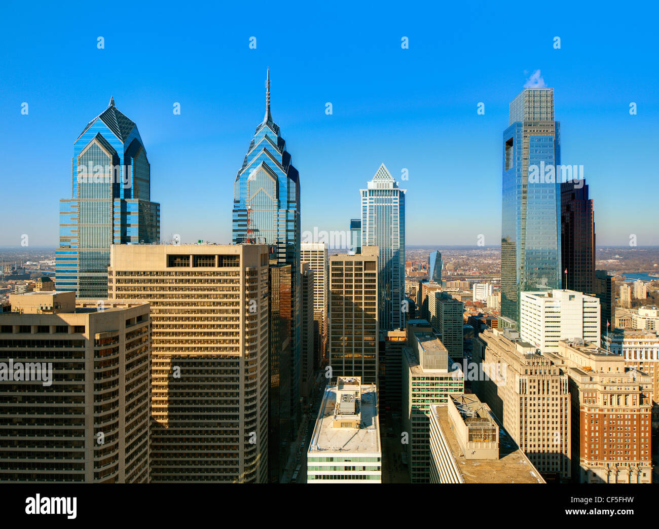 Skyline of downtown Philadelphia, Pennsylvania. Stock Photo