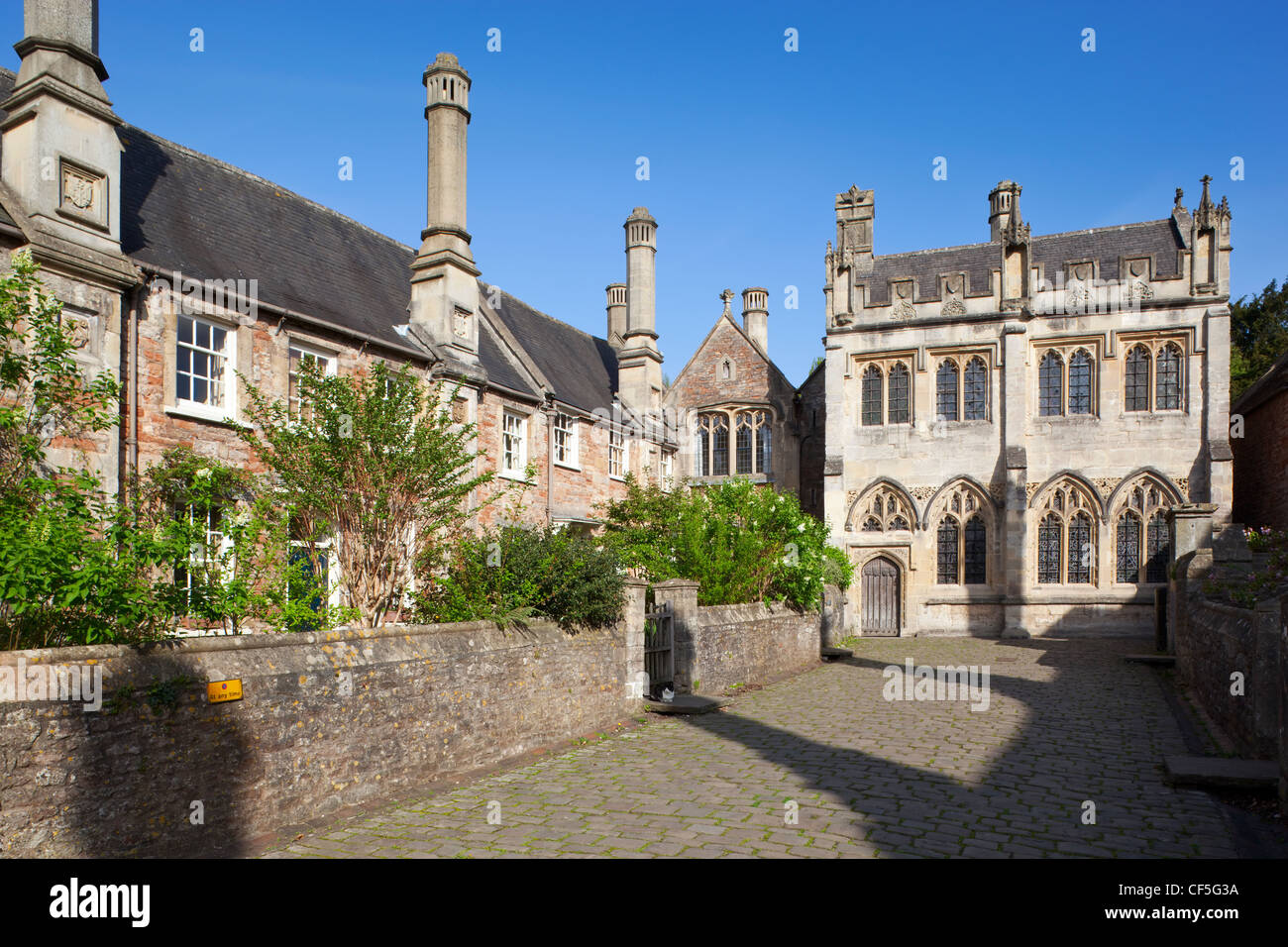 Vicars' Close in Wells, claimed to be the oldest residential street in Europe. The street dates from the mid 14th century. Stock Photo