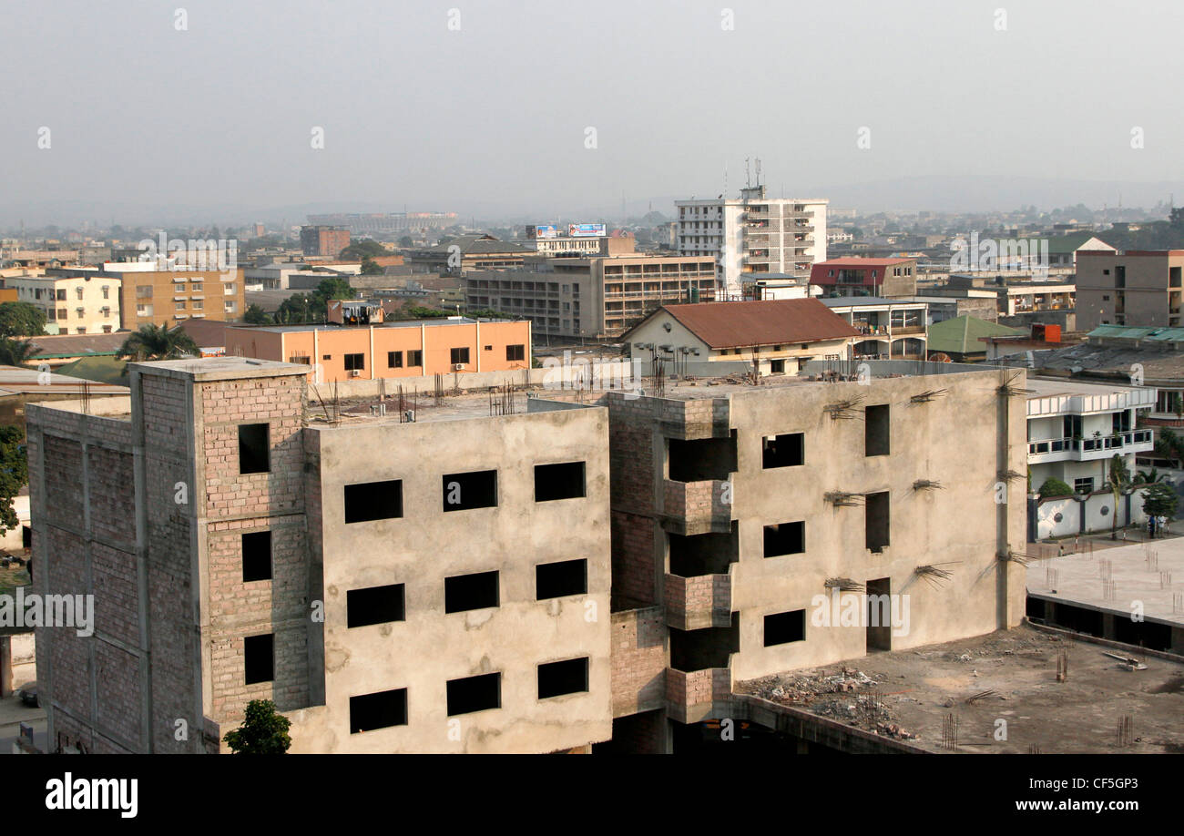 Views across the DRC's capital Kinshasa. City centre, La Ville, Kinshasa, Democratic republic of Congo. Stock Photo