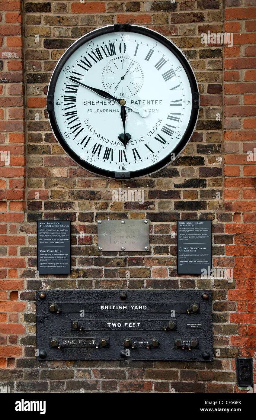 The Shepherd Gate Clock situated at the Royal Greenwich Observatory. Stock Photo