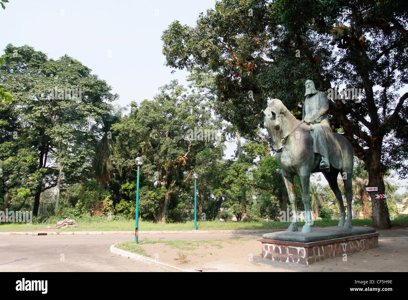 King Leopold I statue stands in the grounds of the Ethnographic Museum. Ngaliema, Kinshasa, Democratic republic of Congo Stock Photo
