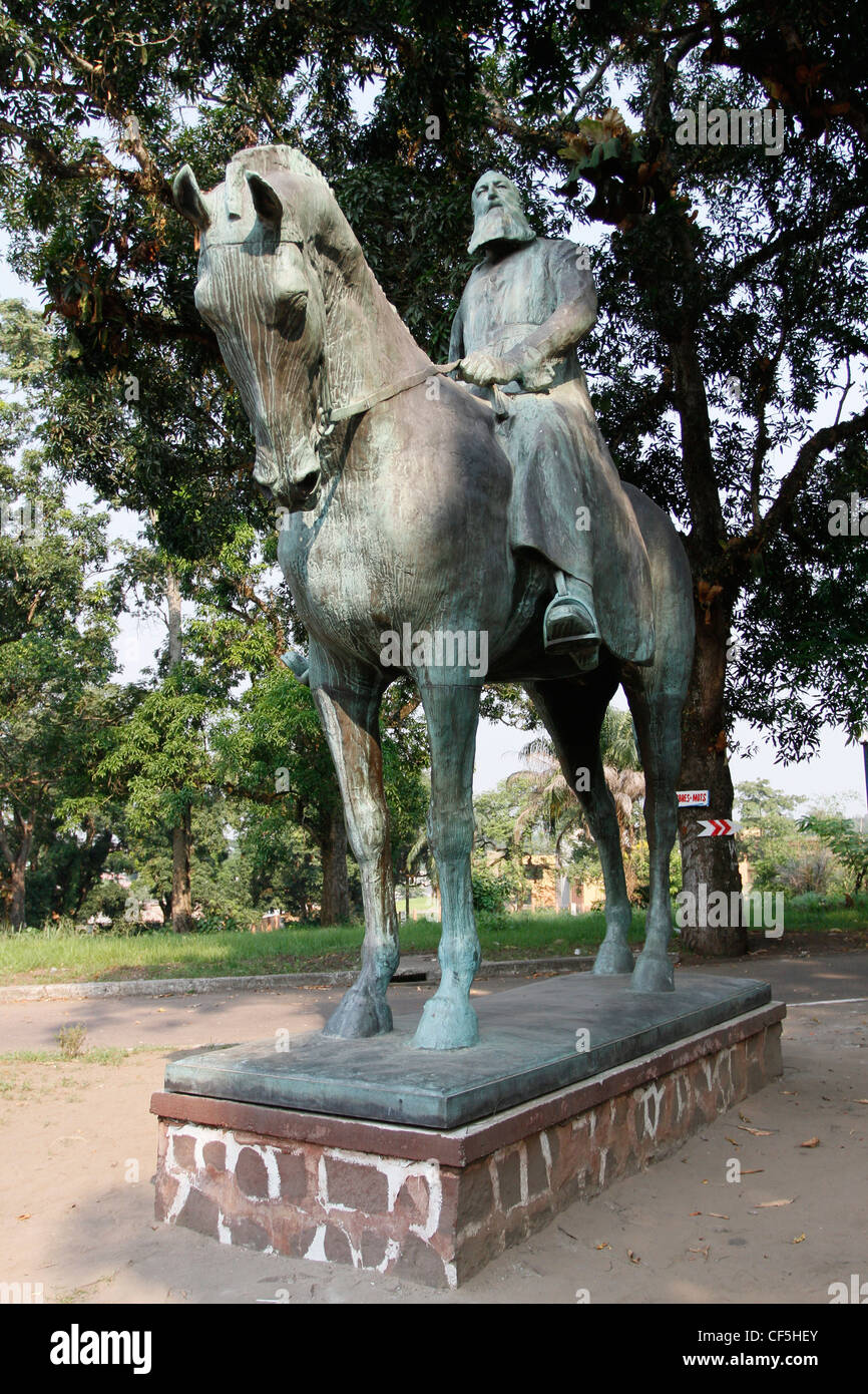 King Leopold I statue stands in the grounds of the Ethnographic Museum. Ngaliema, Kinshasa, Democratic republic of Congo. Stock Photo