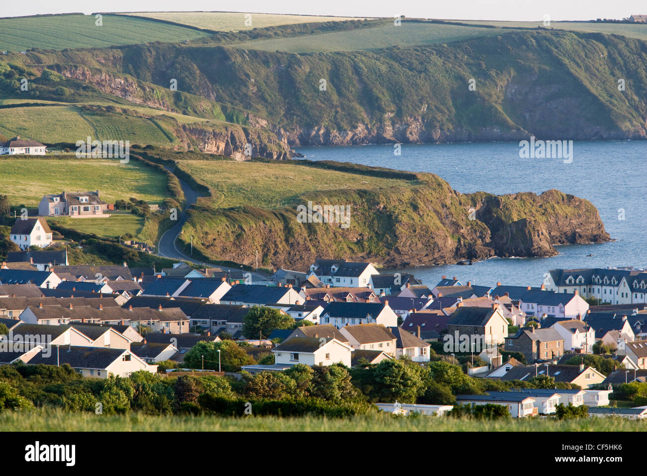 The coastal town of Broad Haven in Pembrokeshire, Wales Stock Photo