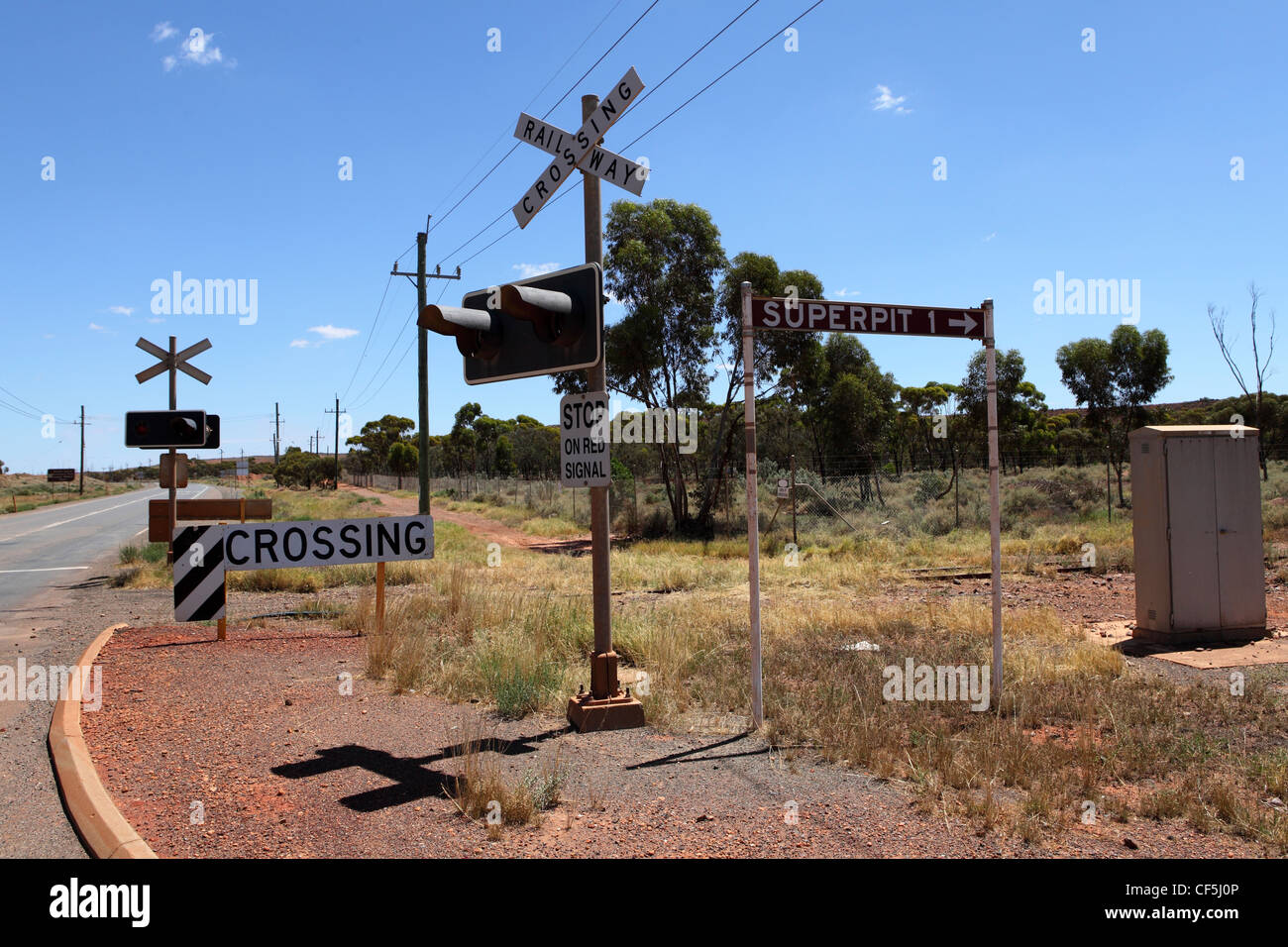 Railway Crossing at Boulder, Western Australia Stock Photo Alamy