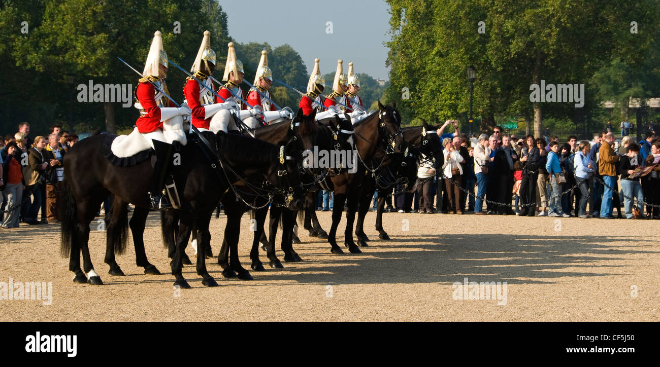 Changing of the Guard ceremony at Whitehall in London. Stock Photo