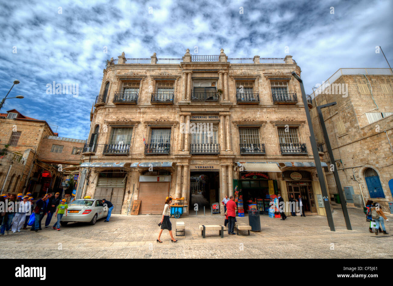 The historic Imperial Hotel in the Old City of Jerusalem, Israel. Stock Photo