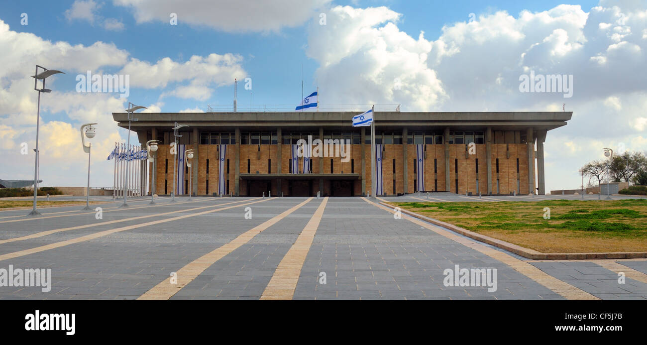 The Knesset is the Parliament building for the government of Israel in Givat Ram, Jerusalem, Israel. Stock Photo