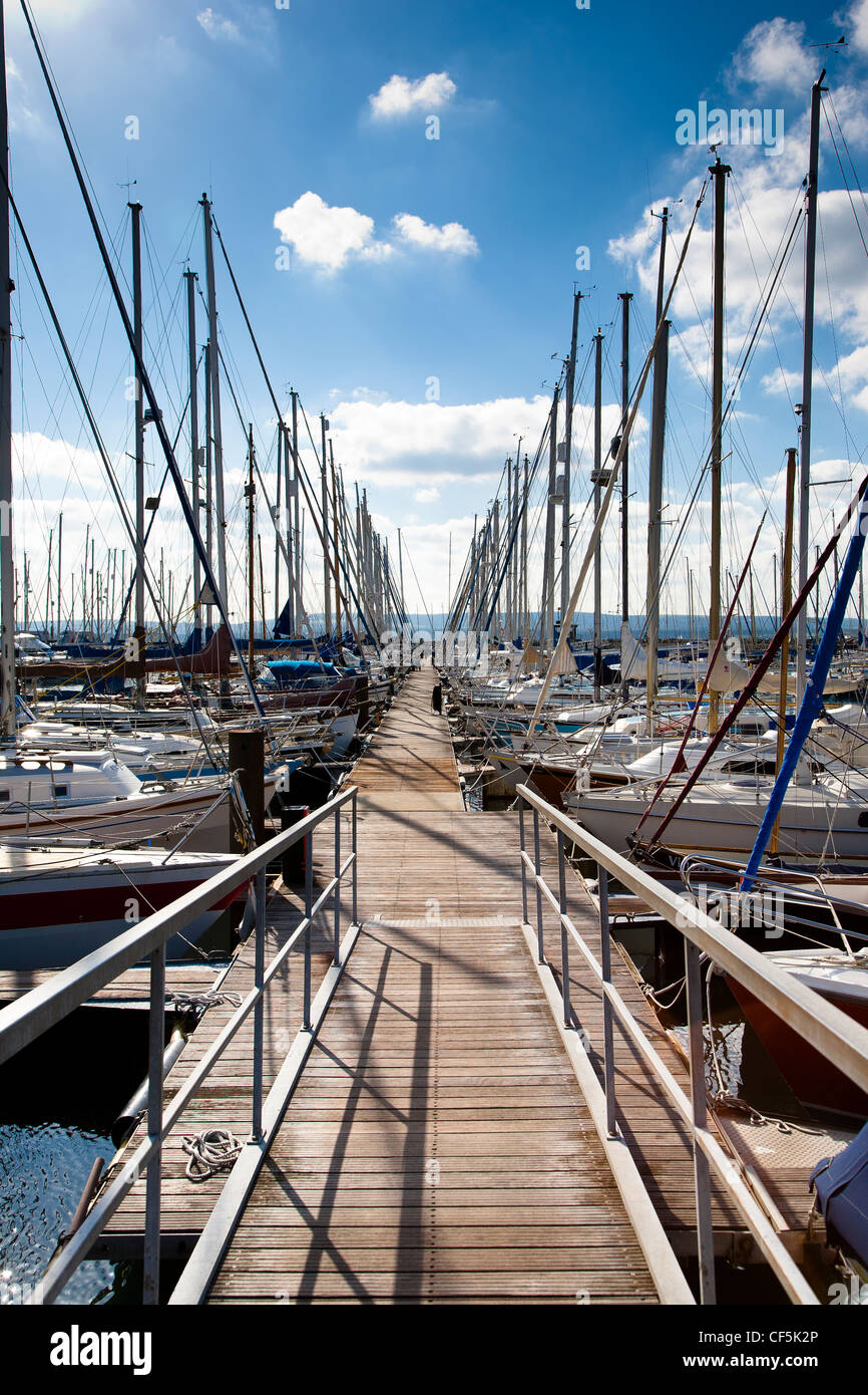 Boats moored by a Jetty in Poole Quay Boat Haven Stock Photo Alamy