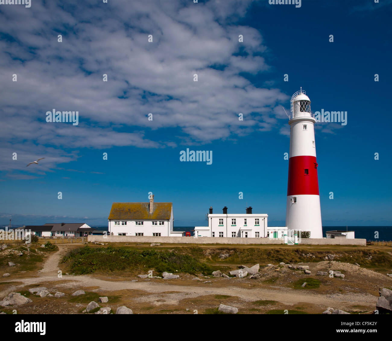 Portland Bill Lighthouse built in 1906 on the Isle of Portland Stock