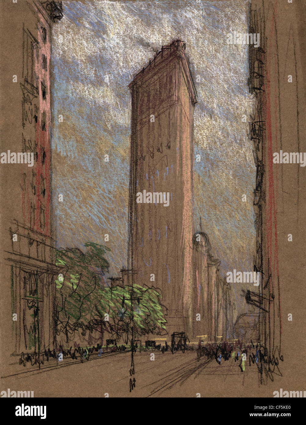 Flatiron or Fuller Building, New York by Joseph Pennell Stock Photo - Alamy