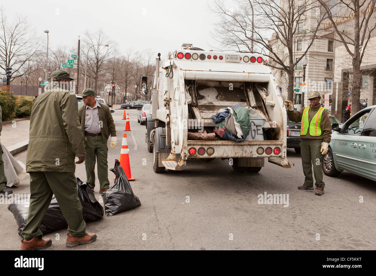 City refuse collection workers Washington, DC USA Stock Photo Alamy