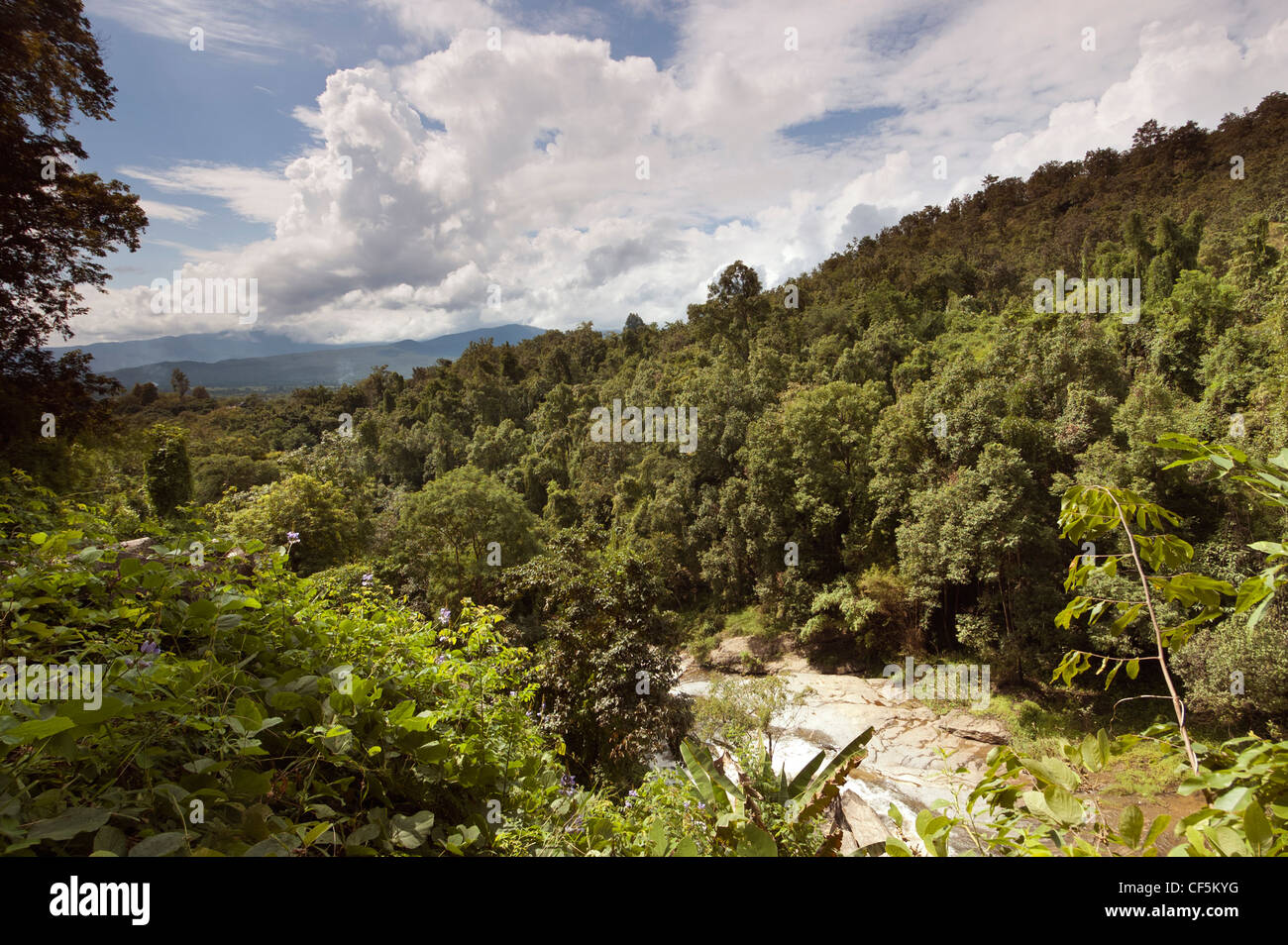 Elk208-2162 Thailand, Doi Inthanon National Park, Mae Klang River above waterfall Stock Photo