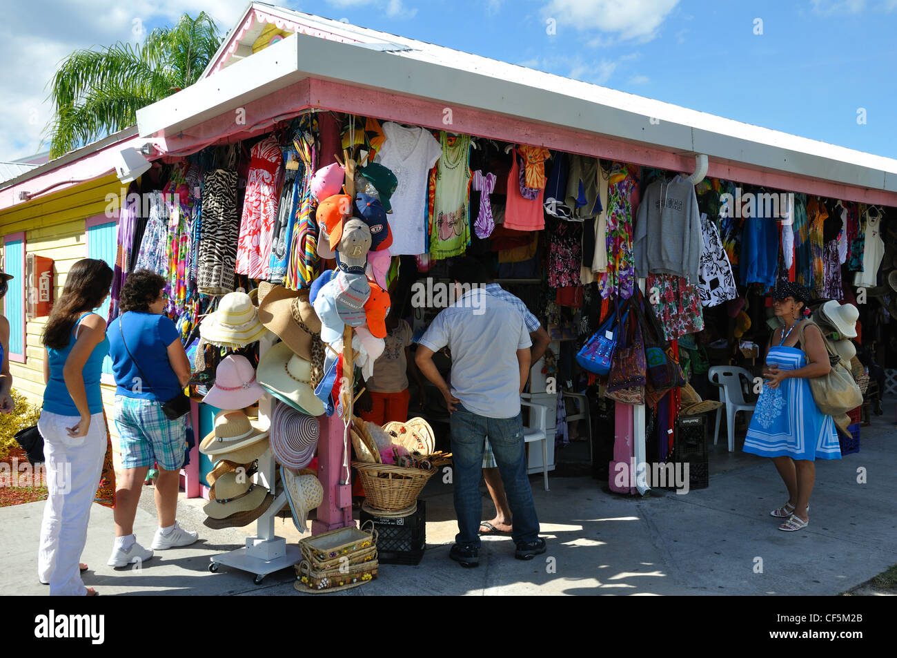 Shops in Straw Market, Freeport, Bahamas Stock Photo Alamy