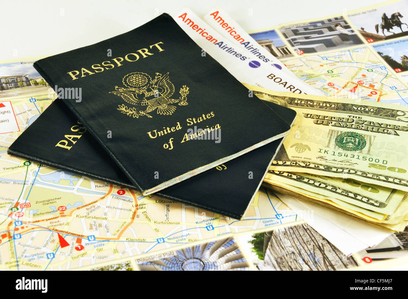 US passports and traveling documents Stock Photo Alamy