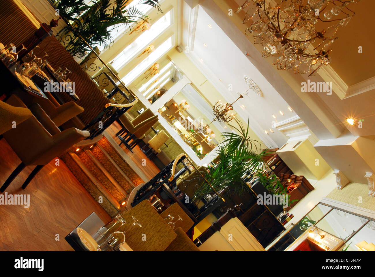 The interior of the Restaurant at Brownes Hotel in Dublin. Stock Photo