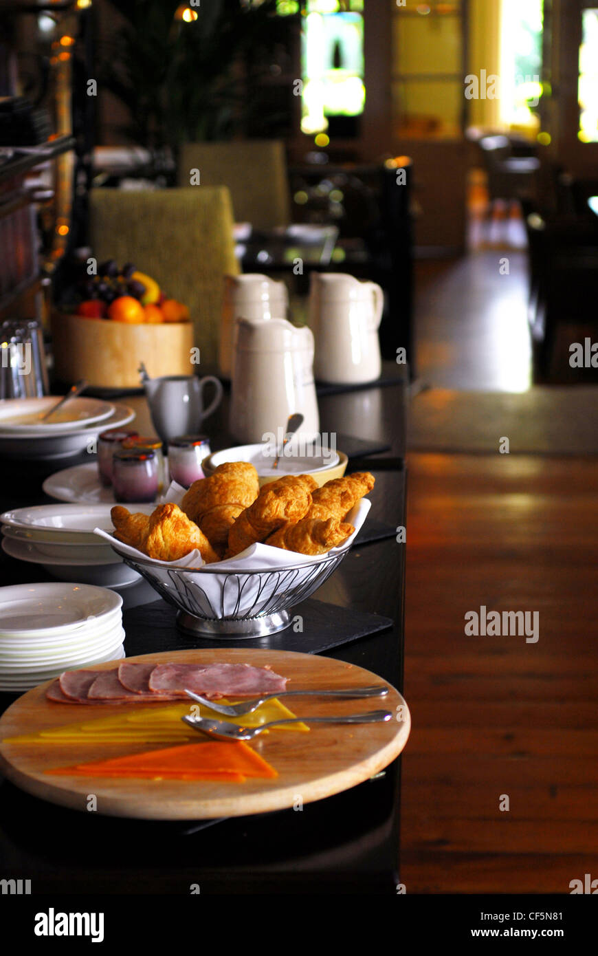 The interior of the Restaurant at Brownes Hotel in Dublin. Stock Photo