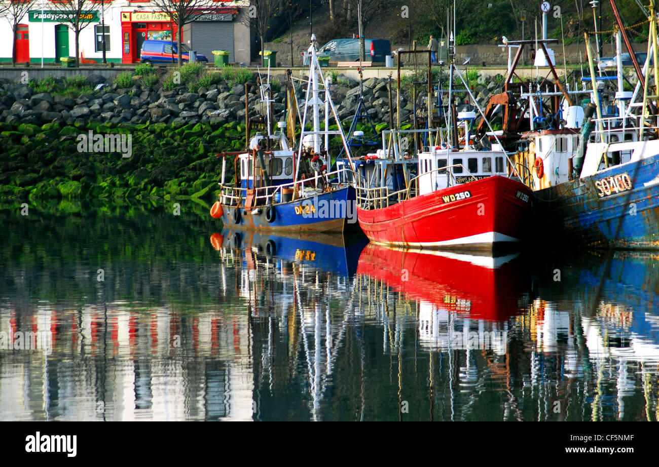 Boats moored at Howth harbour in Dublin. Stock Photo