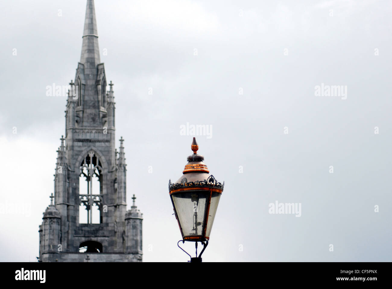 A view to the steeples of St Finbarre's Cathedral in County Cork. Stock Photo