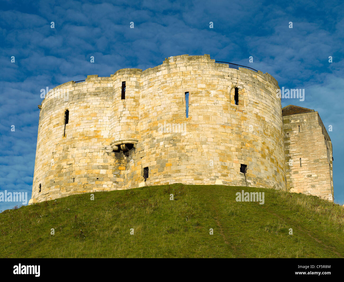 Clifford's Tower, built in the 13th century replacing an original timber keep burnt down during a siege by citizens of the Jewis Stock Photo