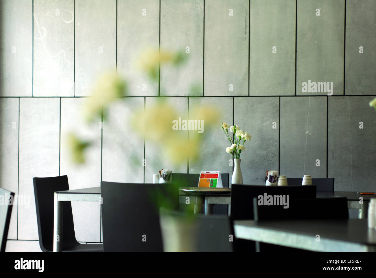 Interior view of the cafe at the Lewis Glucksman Gallery in Cork. Stock Photo