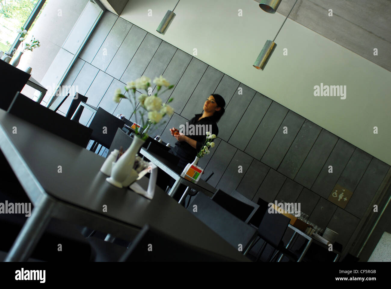 Interior view of the cafe at the Lewis Glucksman Gallery in Cork. Stock Photo