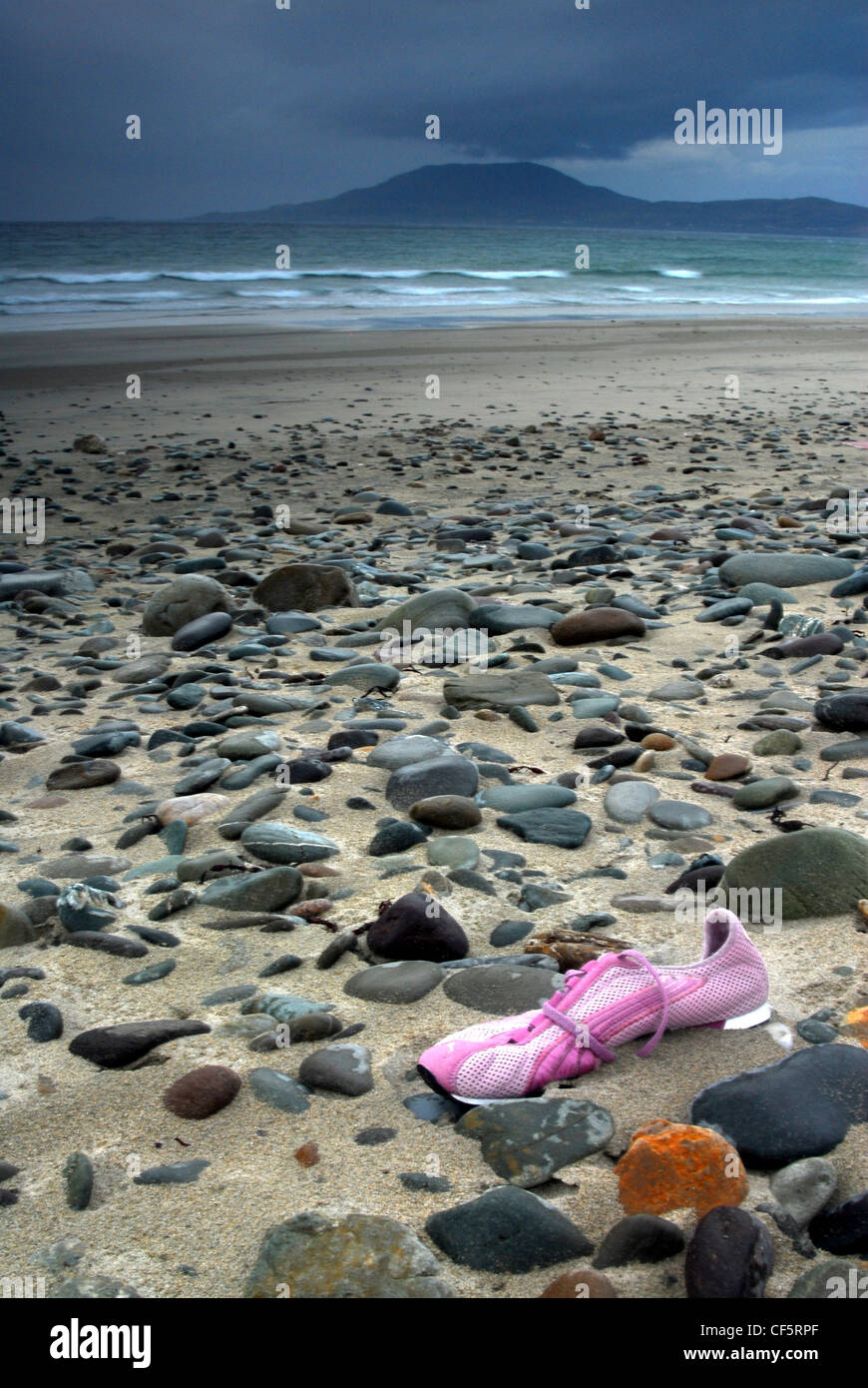 A beach on a winter day near White Strand in County Mayo Stock Photo