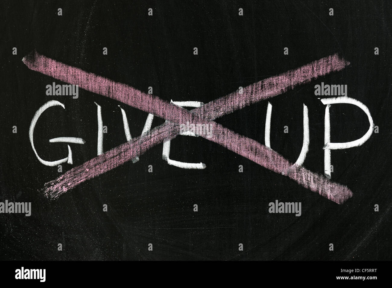 Chalk drawing - Don't give up Stock Photo