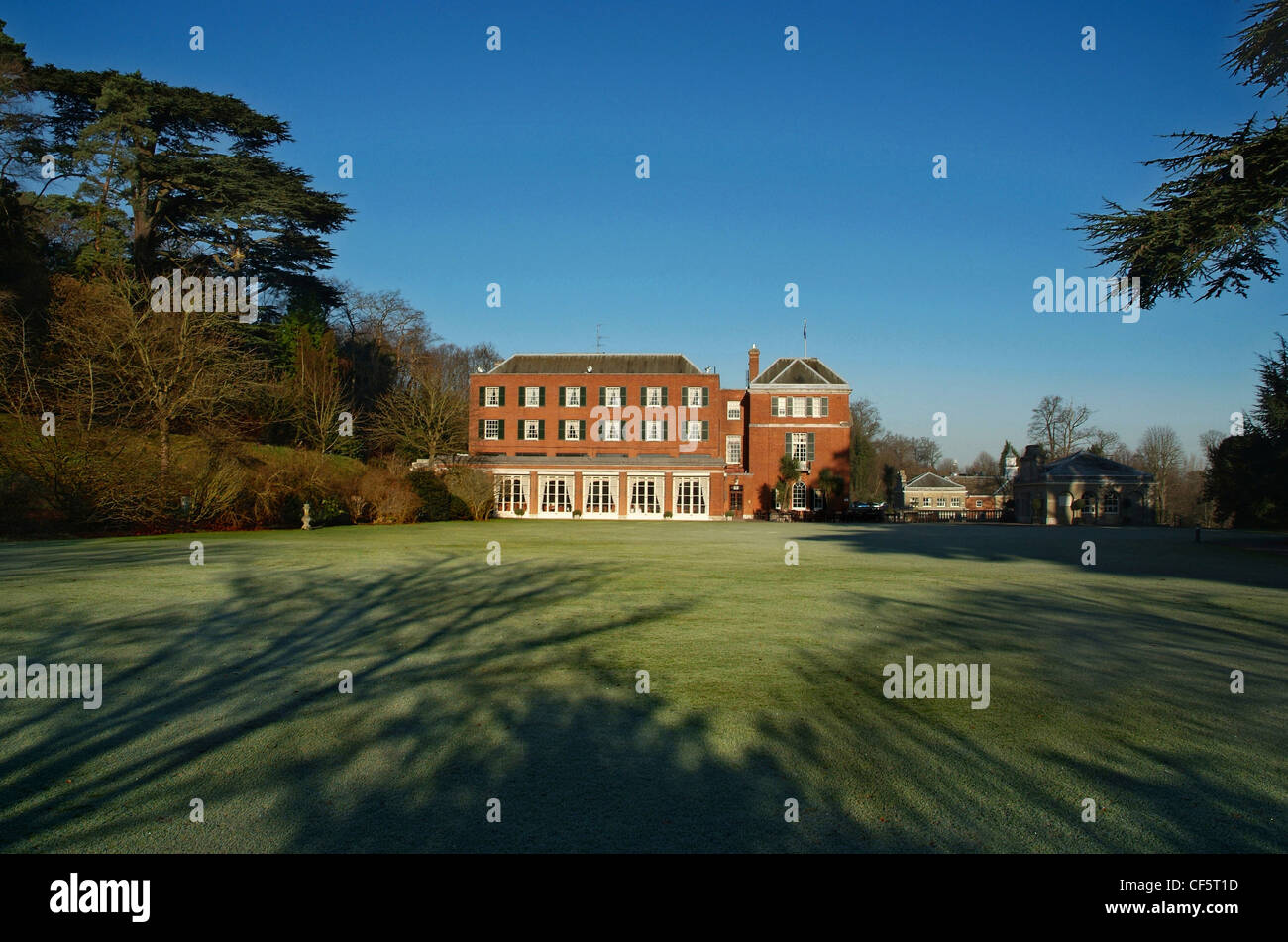 View across the cedar lawn to Woodcote Park, one of two clubhouses that