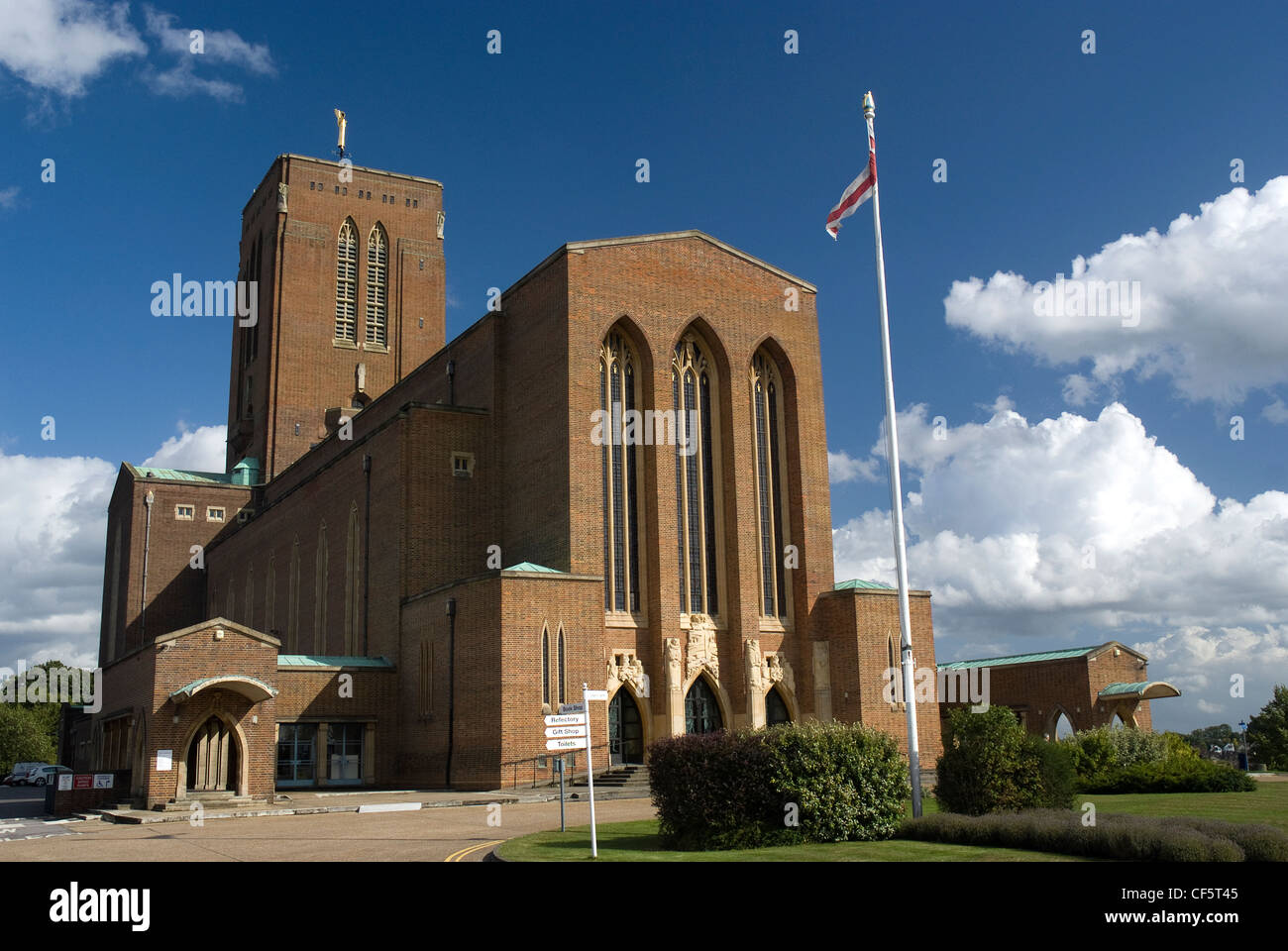 The West Front of Guildford Cathedral, built in 1928 as a result of the Diocese of Winchester being divided into three sections Stock Photo