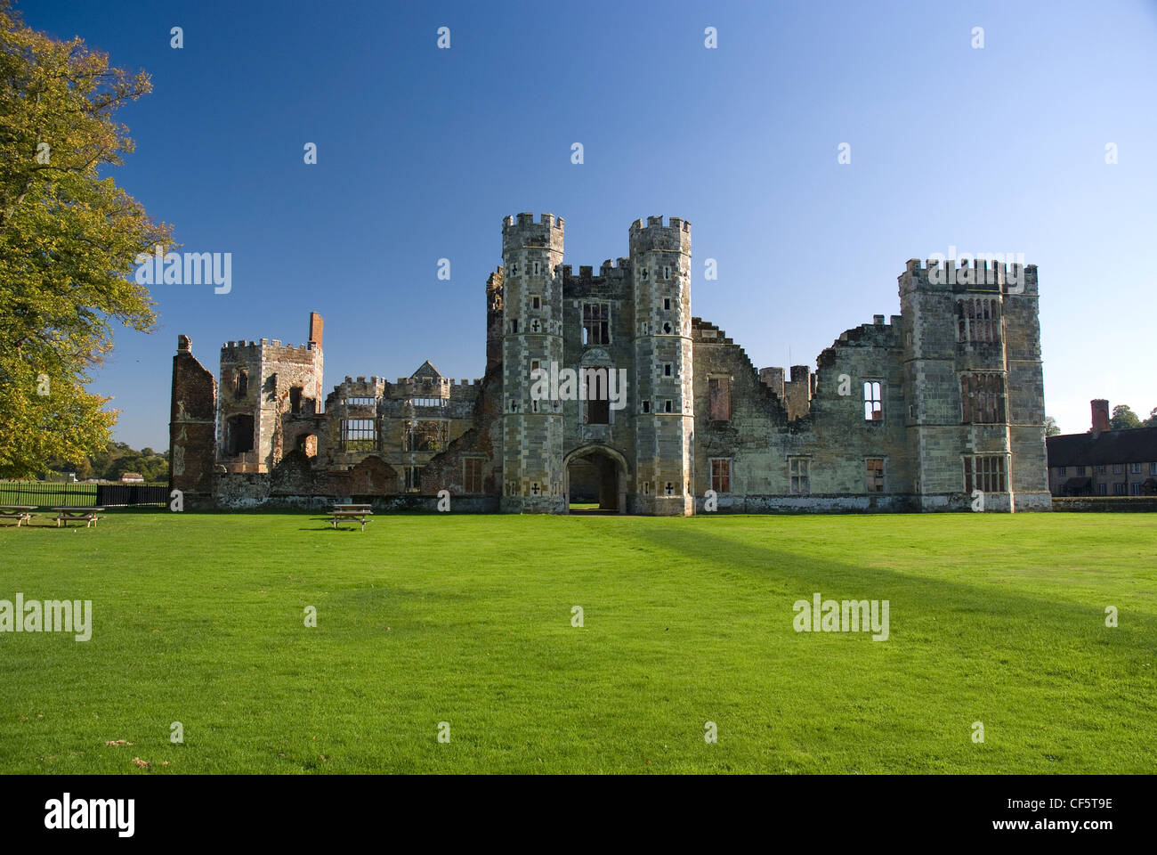 Cowdray Ruins, one of Southern England's most important early Tudor courtier's palaces set in the grounds of Cowdray Park. Stock Photo