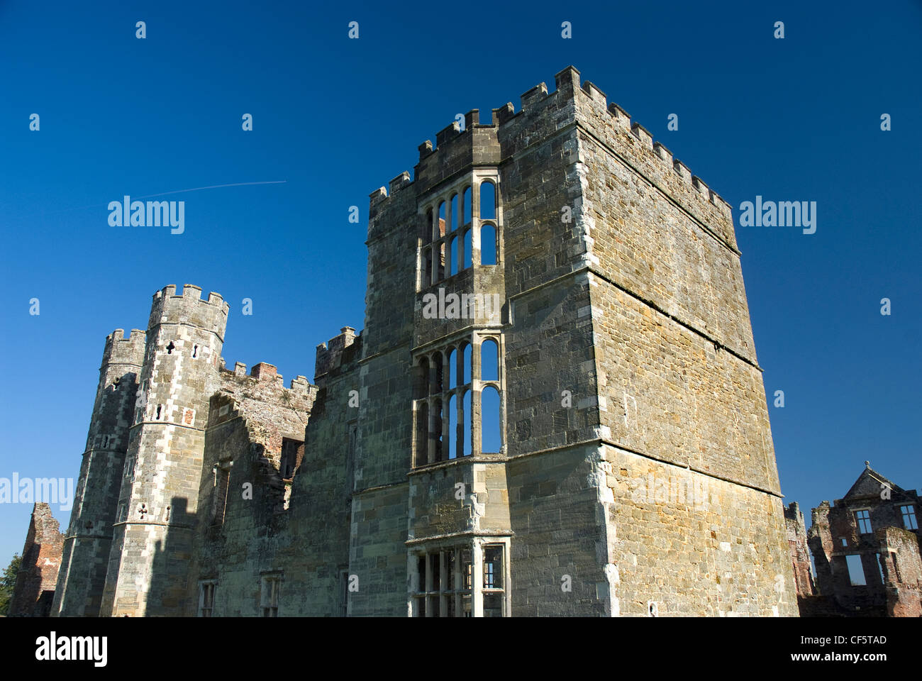 Cowdray Ruins, one of Southern England's most important early Tudor courtier's palaces set in the grounds of Cowdray Park. Stock Photo