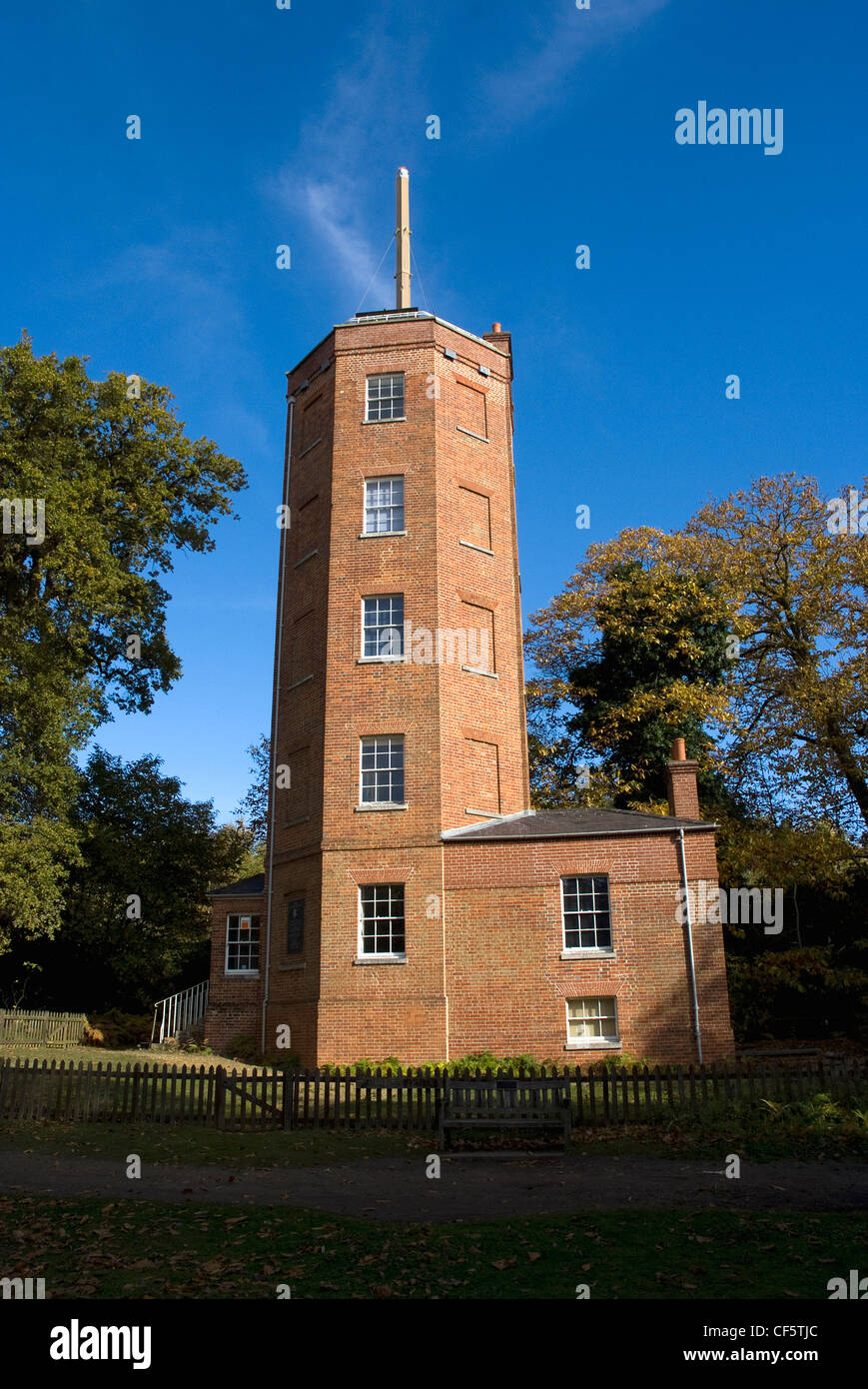 Semaphore Tower at the top of Chatley Heath near Cobham. The tower was originally built as a replacement for the Netley Heath st Stock Photo