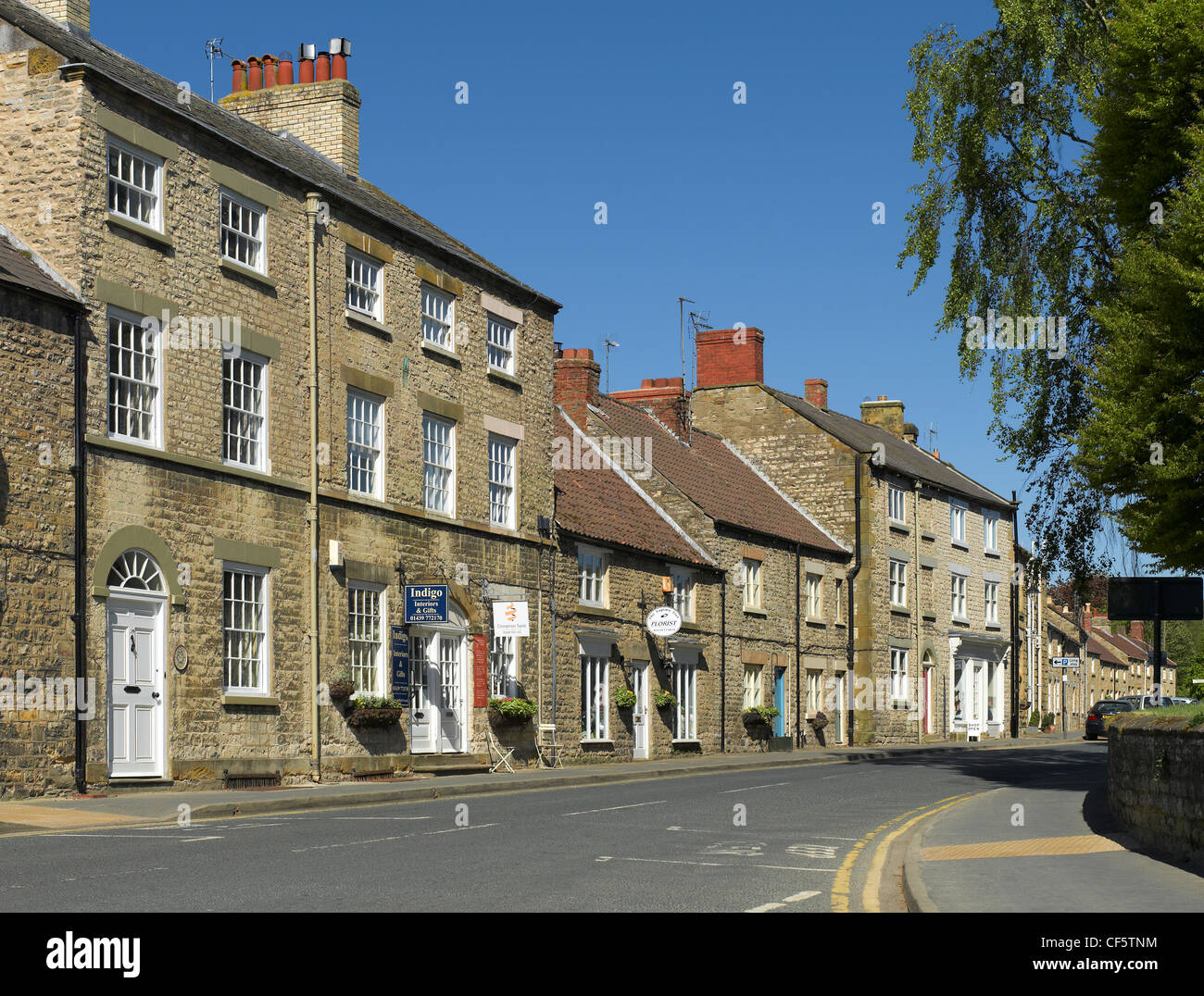 High Street in Helmsley, a historic market town in Ryedale. Stock Photo