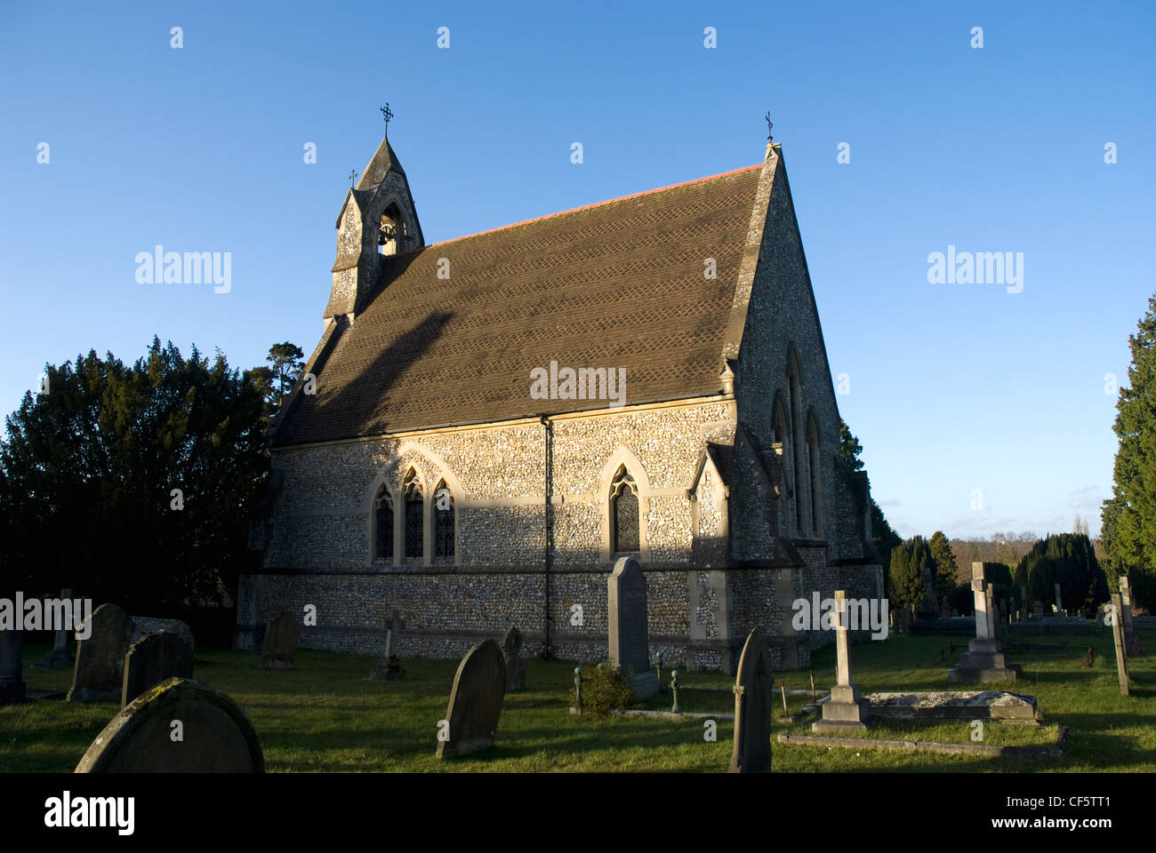 The Church of England chapel at Dorking Cemetery. Stock Photo