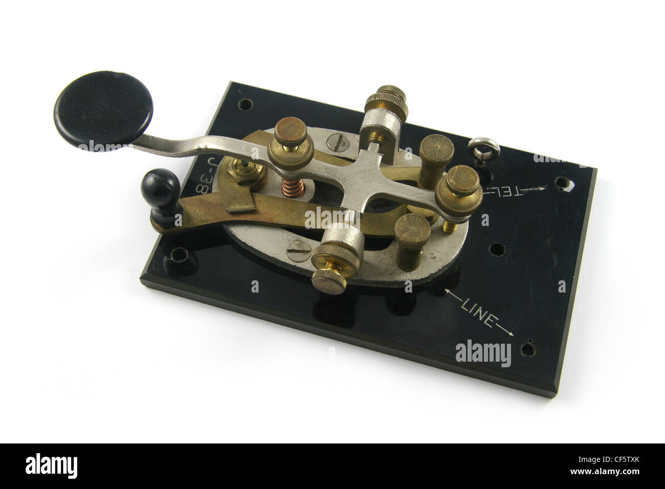 J-38 telegraph key, used by the US Army Signal Corps in the 1940s and 50s. Stock Photo