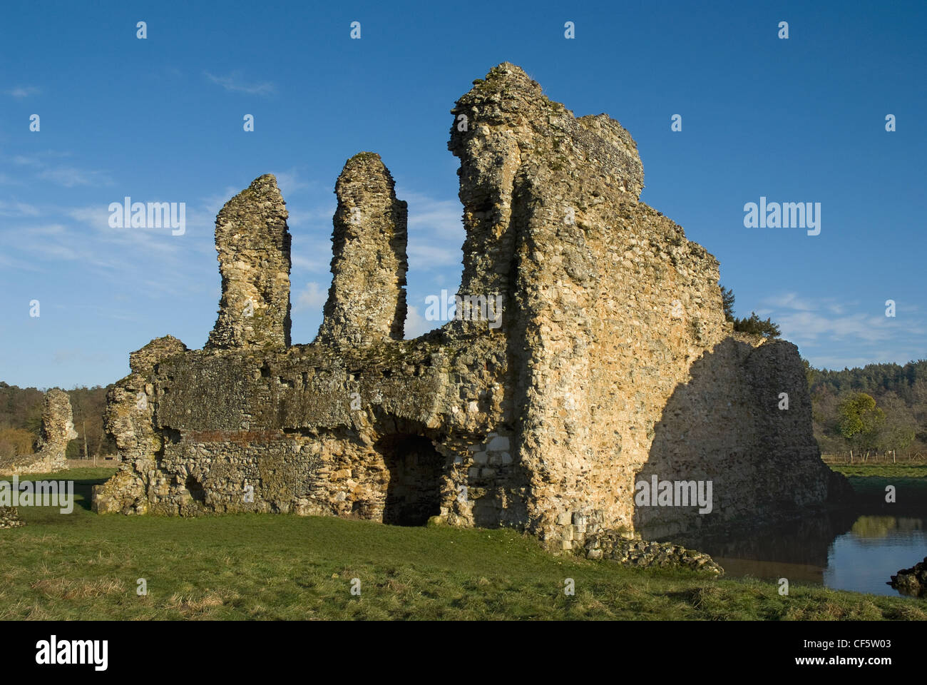 The ruins of Waverley Abbey. Built in 1128 it was Britain's first Cistercian Abbey. Stock Photo