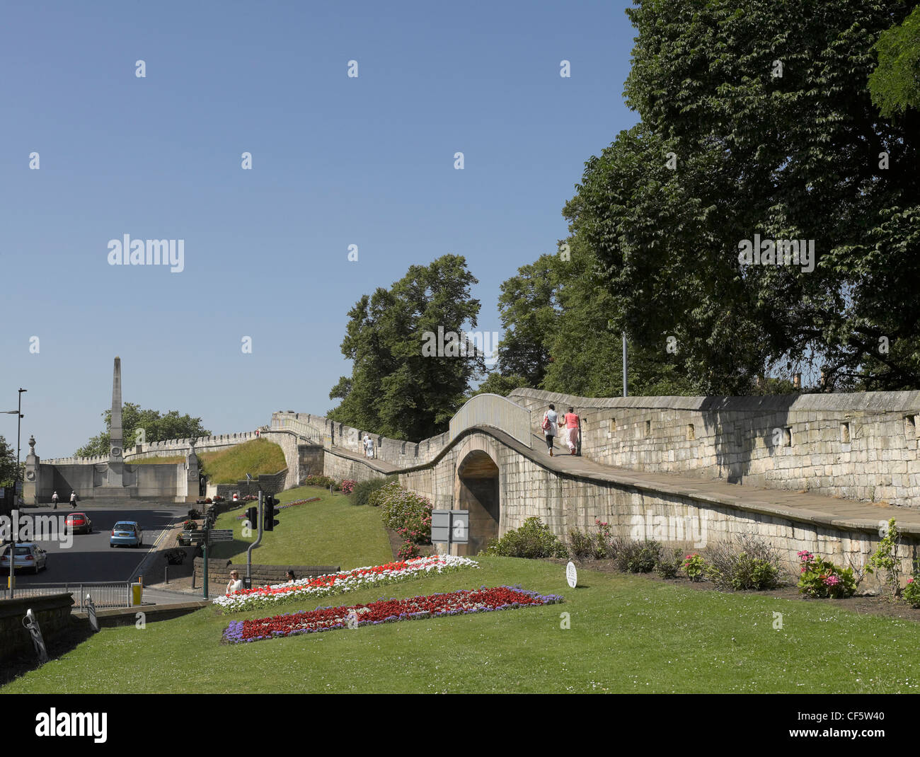 York City Walls and Railway War Memorial in summertime. Stock Photo
