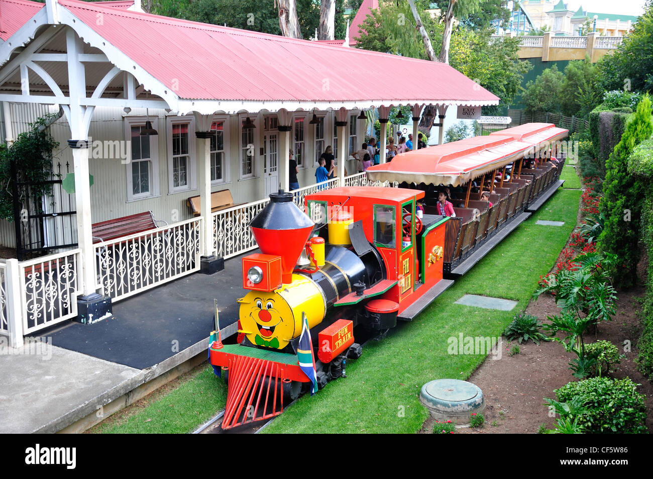The 'Fun Train' at station, Gold Reef City Theme Park, Johannesburg, Gauteng Province, South Africa Stock Photo