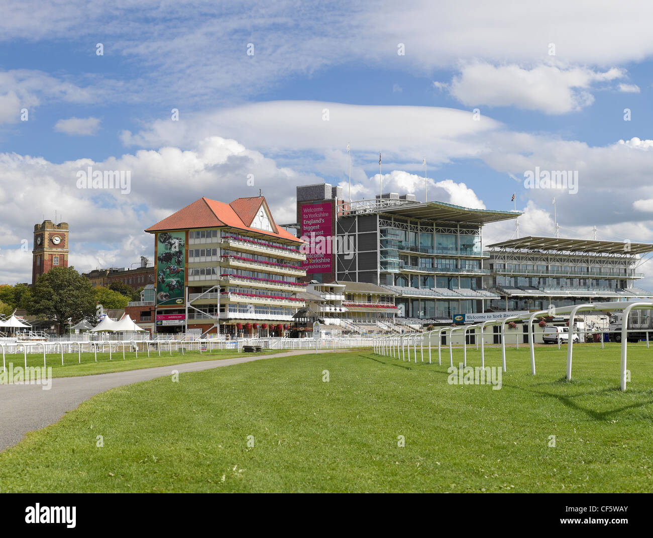 York Racecourse and Terrys Chocolate factory in the background. Stock Photo