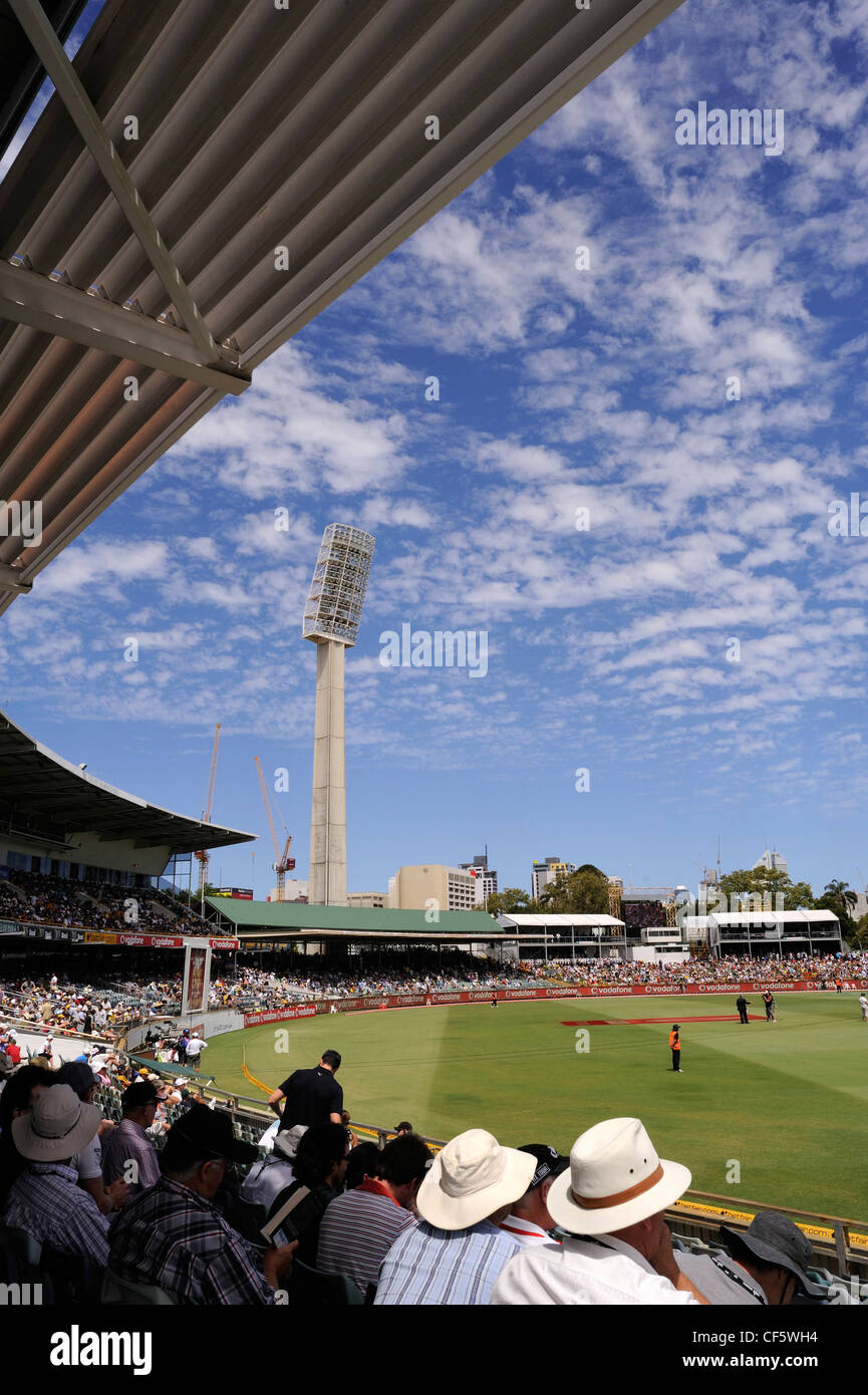Section of crowd at the WACA ground in Perth during Test Match. Stock Photo