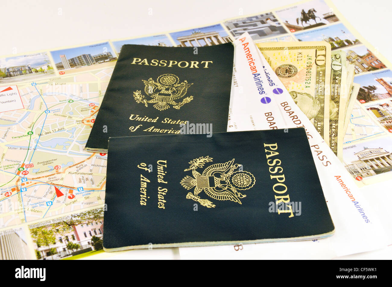 US passports and traveling documents Stock Photo Alamy