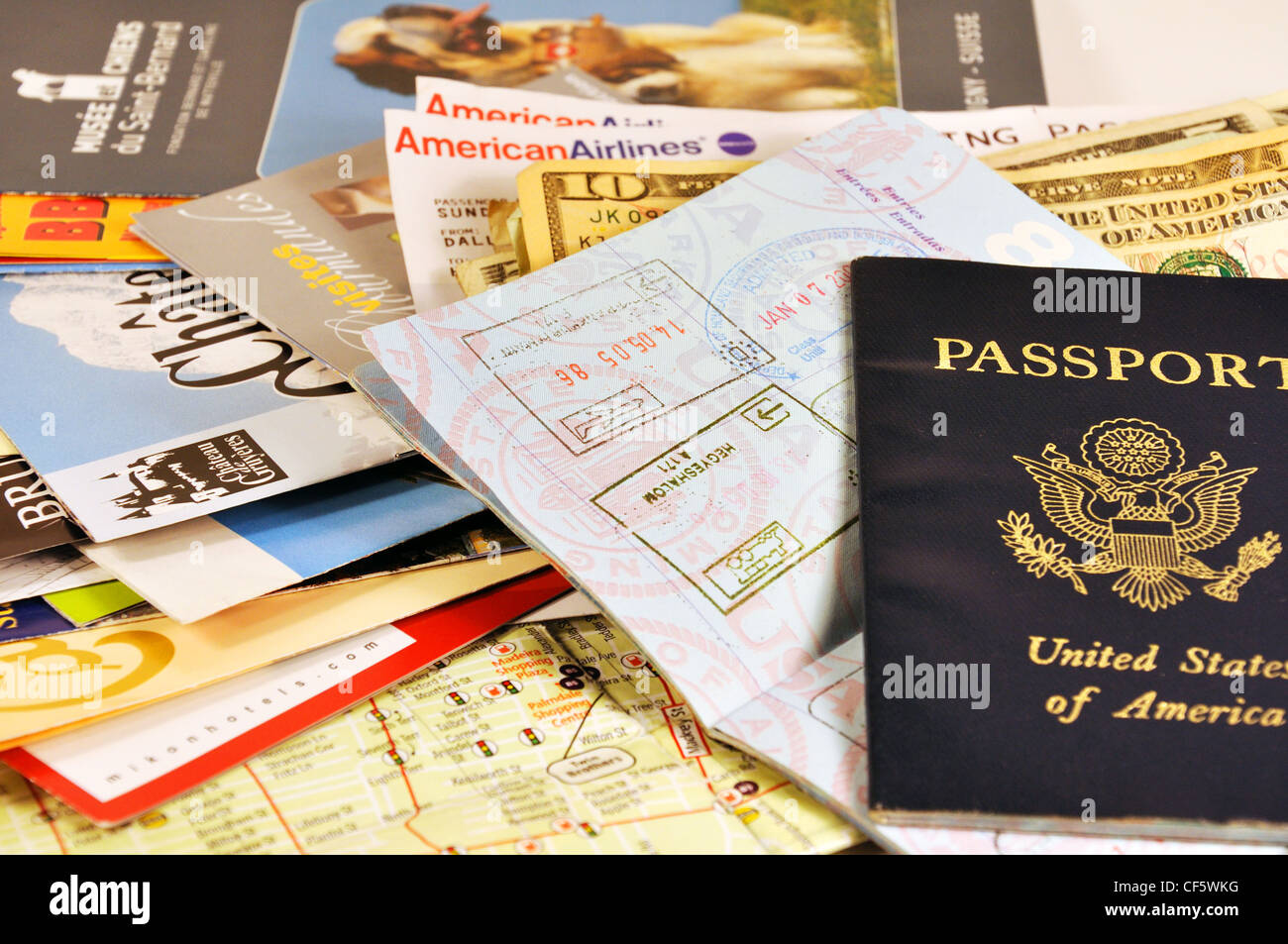 US passports and traveling documents Stock Photo Alamy
