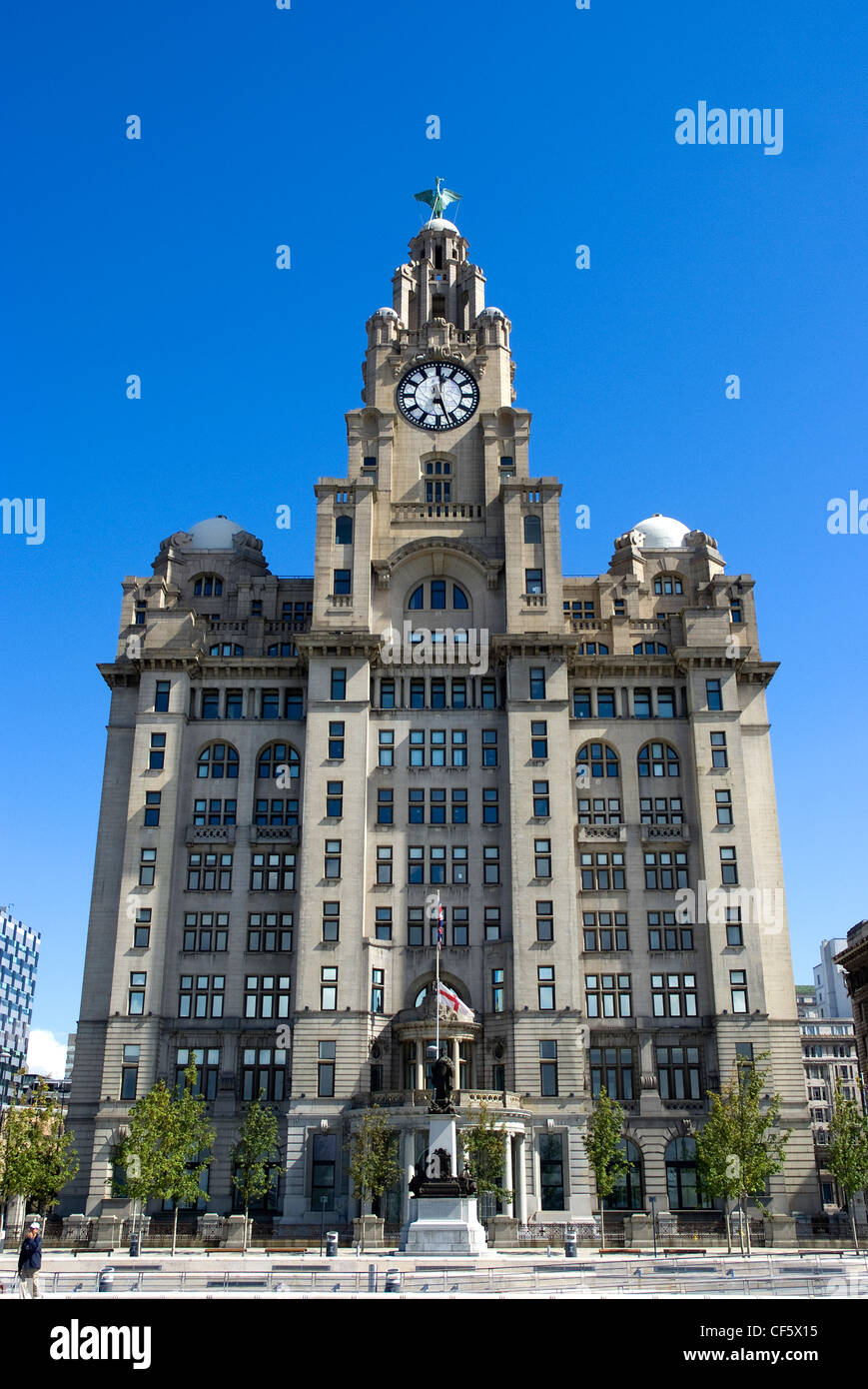 The Royal Liver Building on the Pier Head in Liverpool. It is one of Liverpool's Three Graces. Stock Photo