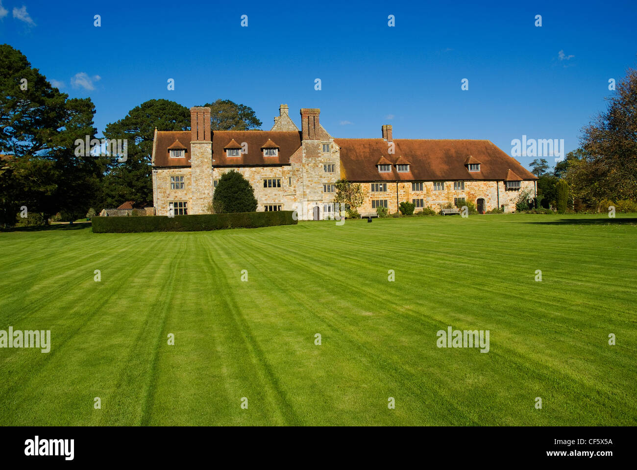 Michelham Priory and Gardens, a tudor mansion that evolved from a former Augustinian Priory. Stock Photo