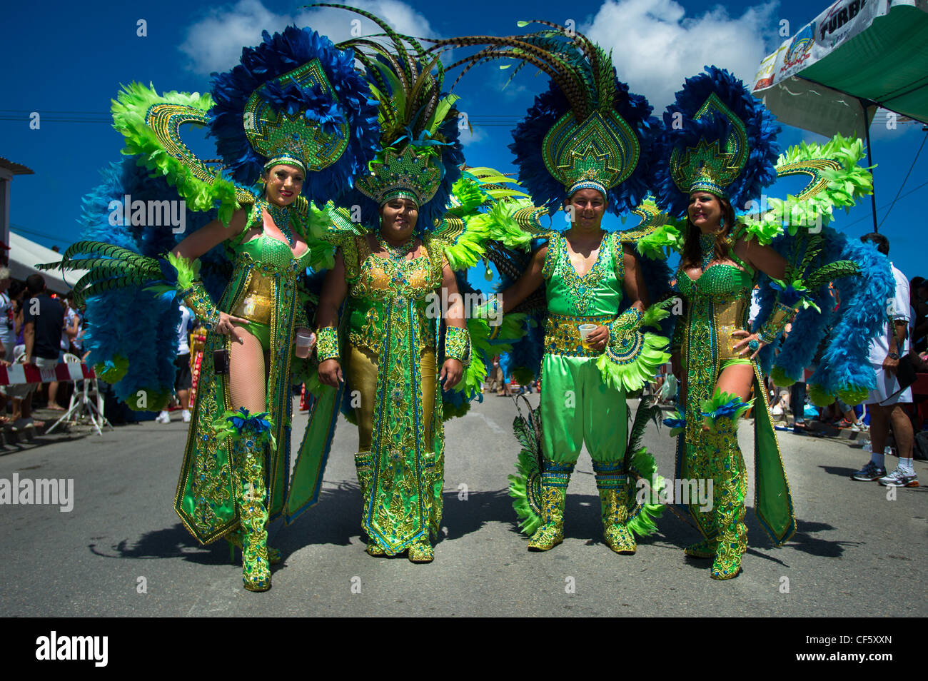 People celebrating Carnival in Aruba Stock Photo