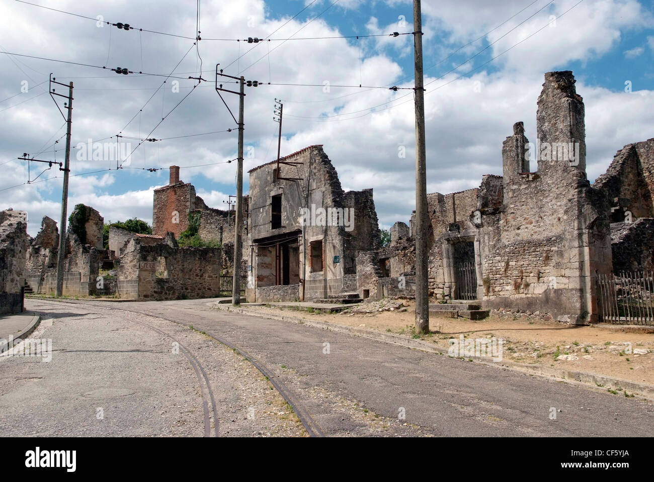 FRANCE Limousin Oradour-sur-Glane destroyed on 10 June 1944, when 642 of its inhabitants, , were massacred by the Waffen SS Stock Photo