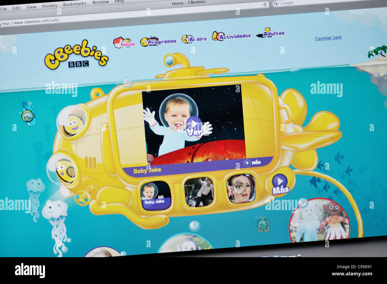 Cbeebies  Children's Games website Stock Photo