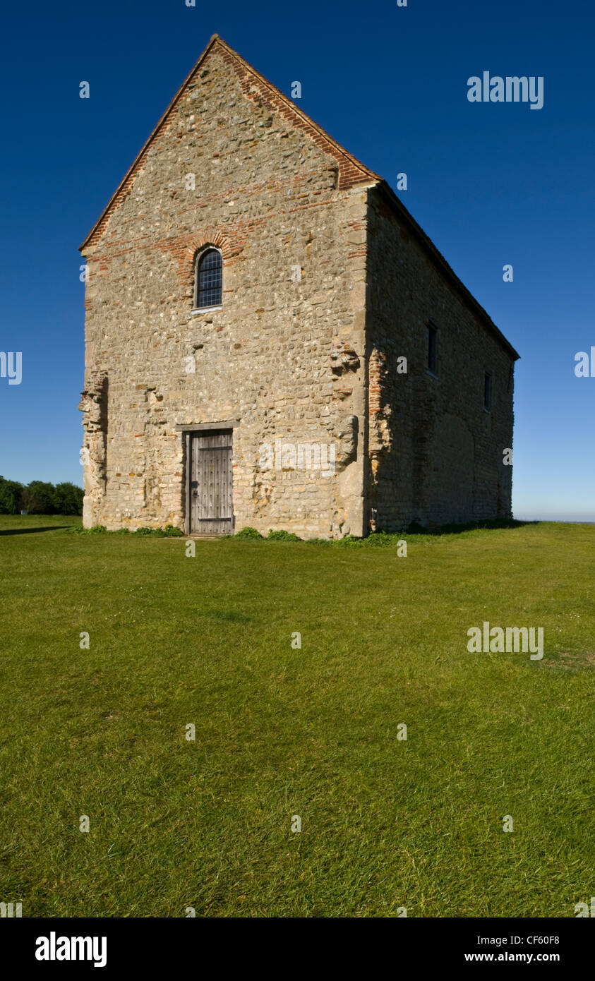 The Chapel of St Peter-on-the-Wall. It is the oldest church in the UK dating back to 654AD. Stock Photo