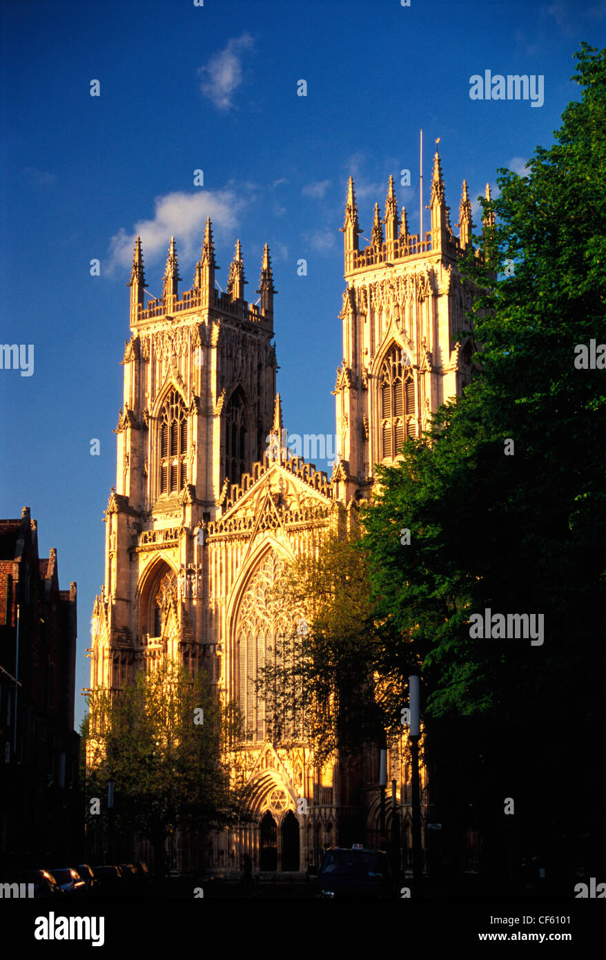 View of the west front of York Minster. York Minster was built between ...